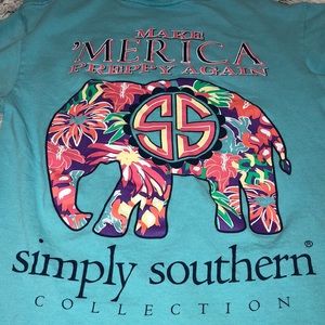 Blue simply southern make ‘merica preppy again tee